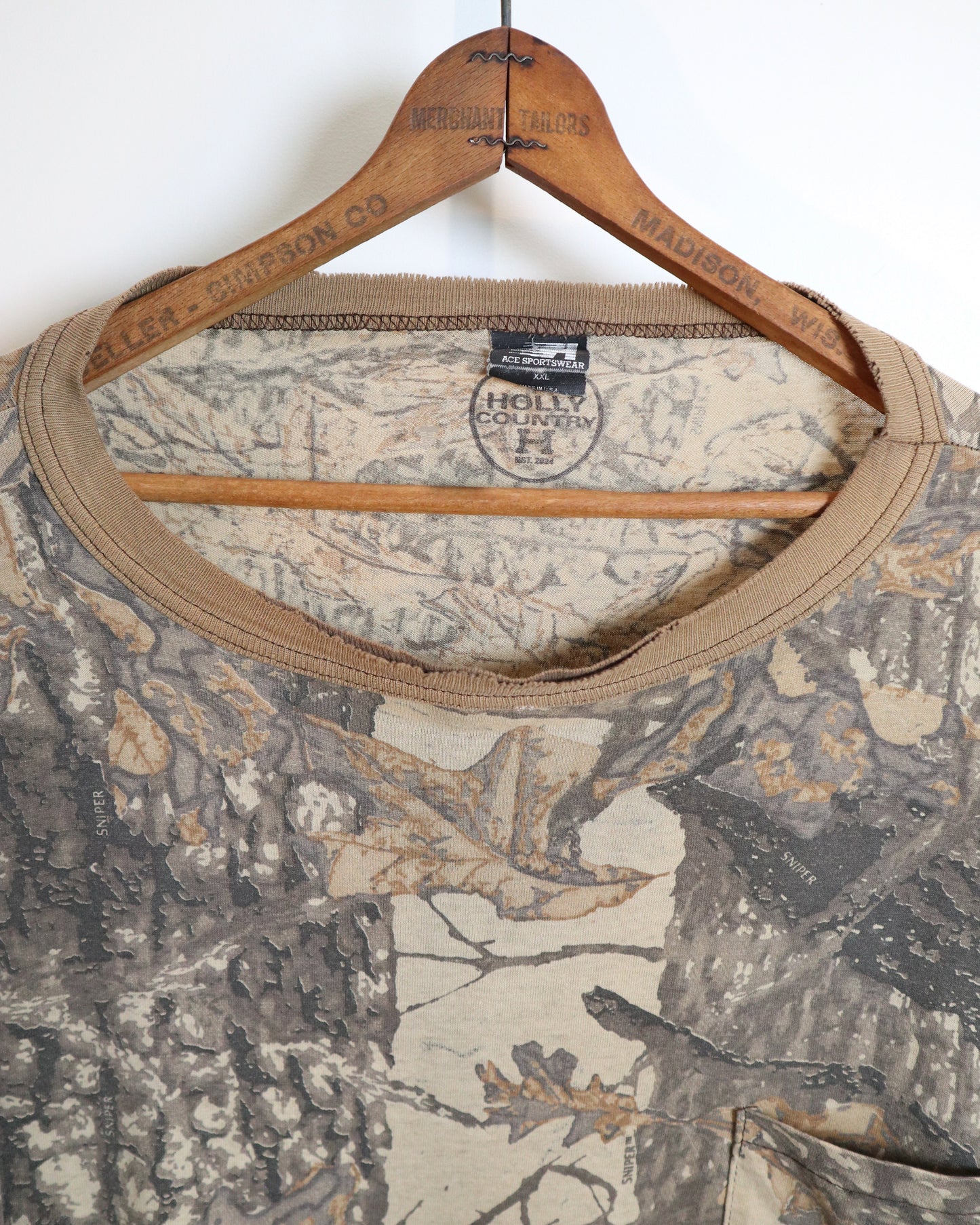 c. 1990s Sniper Camo™ Long Sleeve Pocket T-Shirt - Size XXL