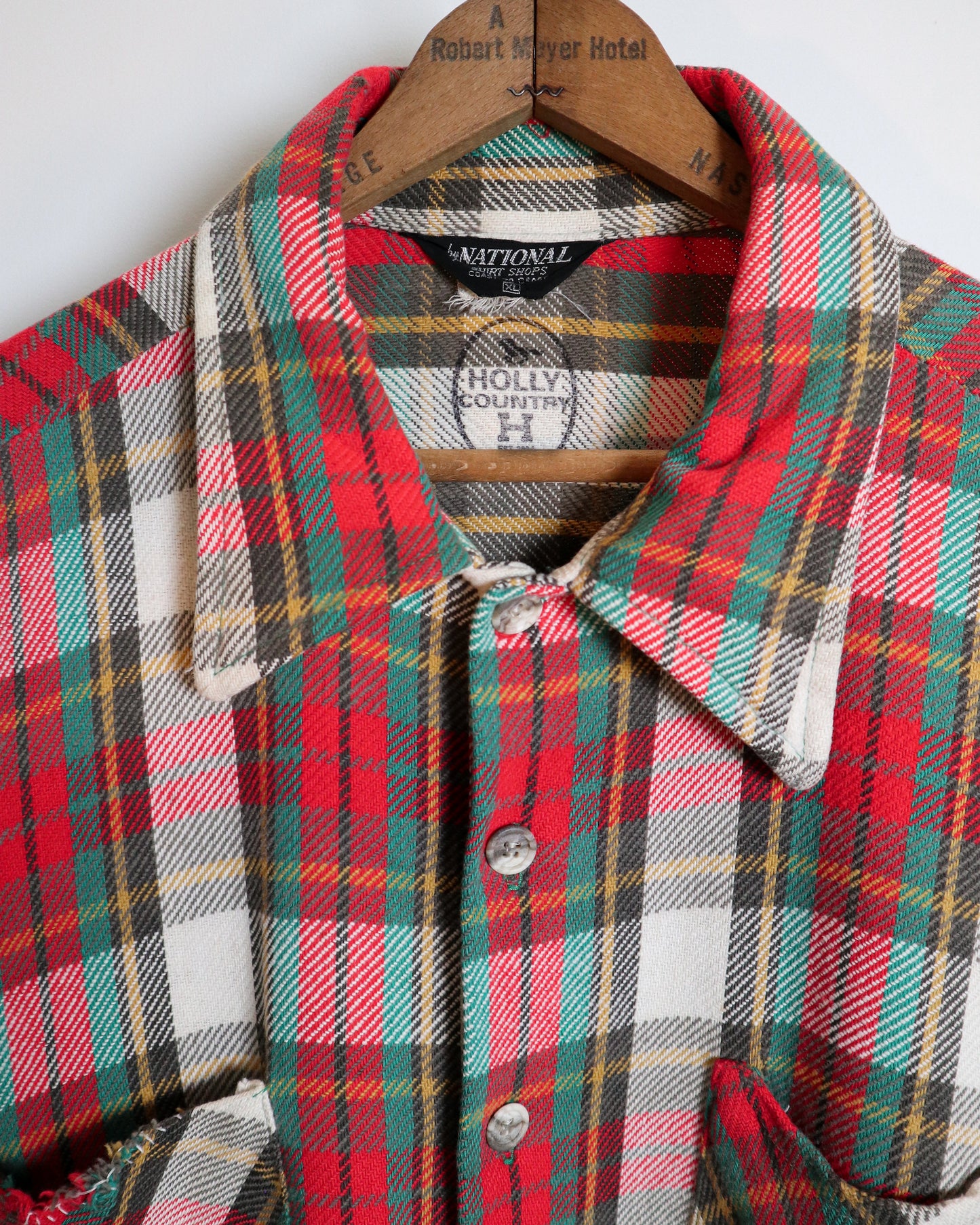 c. 1960s National Shirt Shops Plaid Work Shirt - Size M