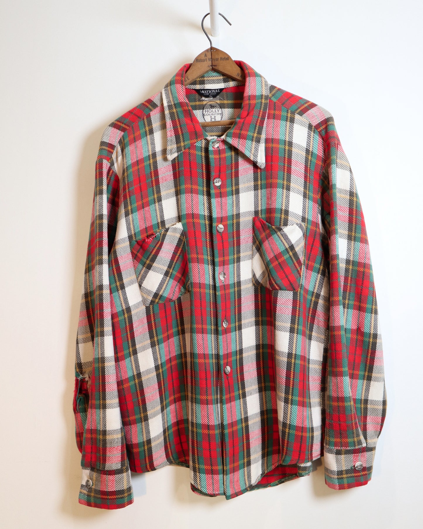 c. 1960s National Shirt Shops Plaid Work Shirt - Size M