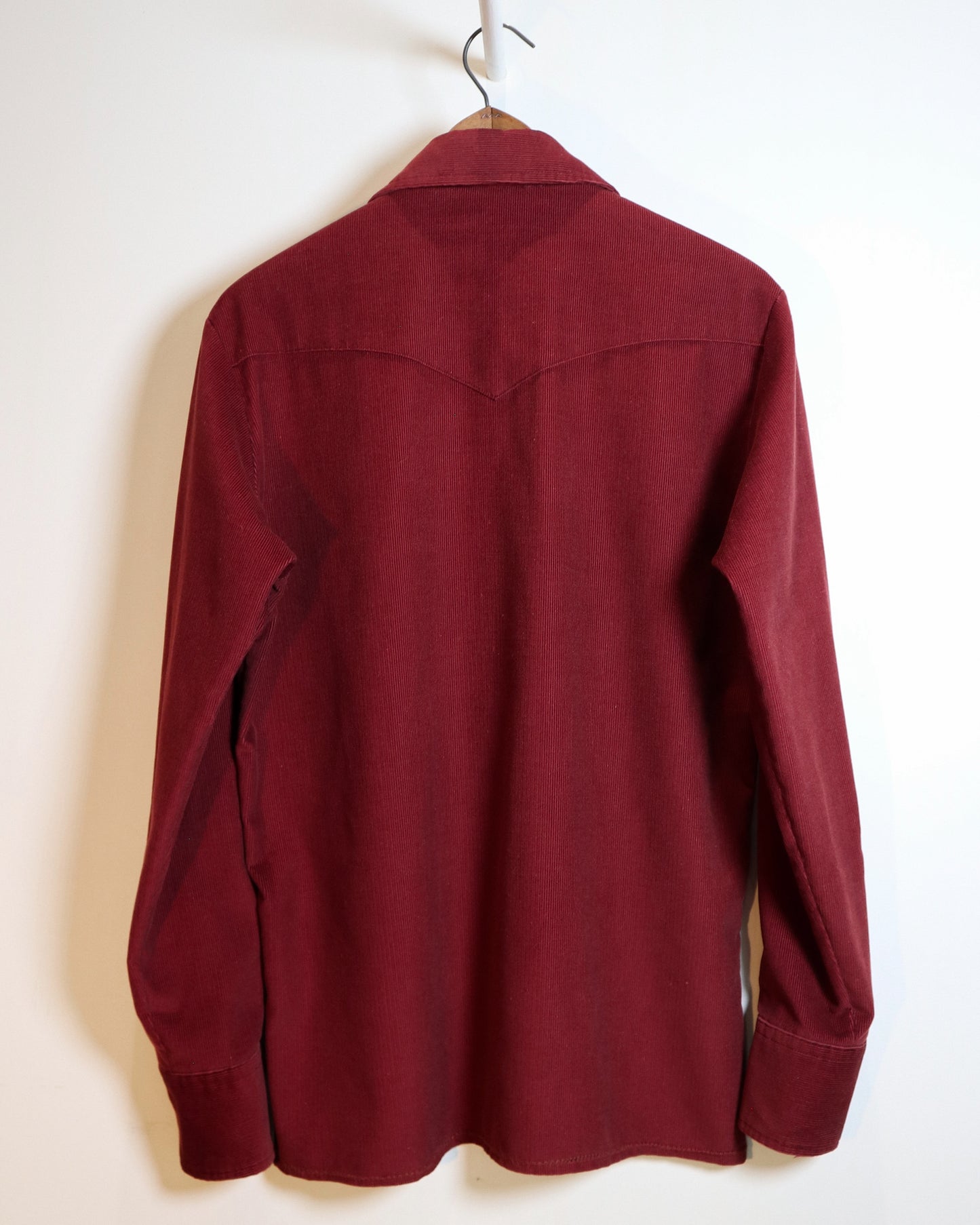 c. 1970s Lee Oxblood Corduroy Western Shirt - Size M